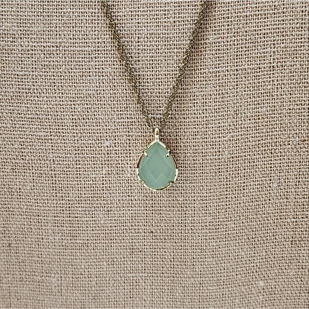Kendra Scott "Signature" Kiri Gold plated Chalcedony Glass Pendant Necklace